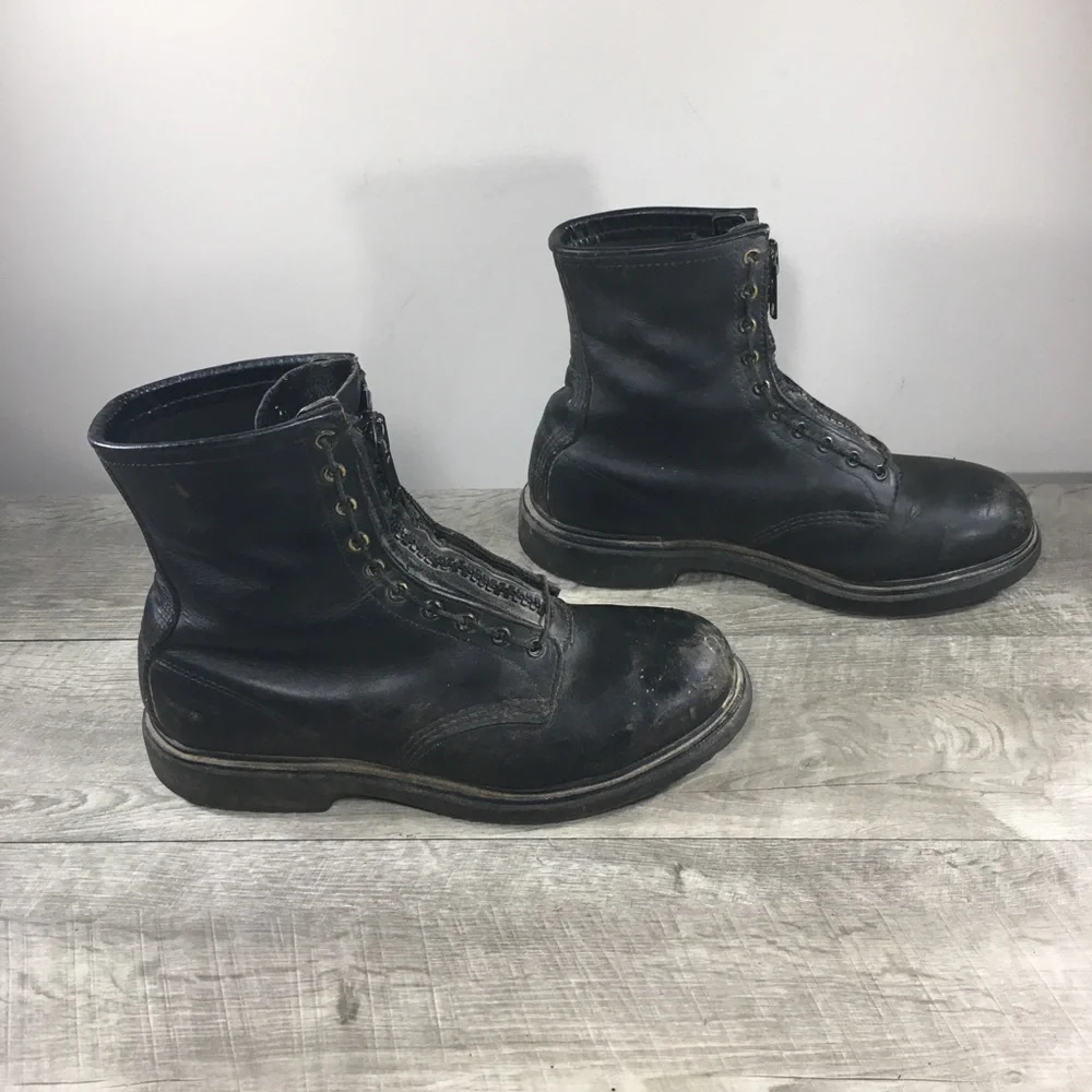 Red Wing 4473 Firefighter Fire Zip Up Logger SuperSole Boots Steel Toe Size 9.5